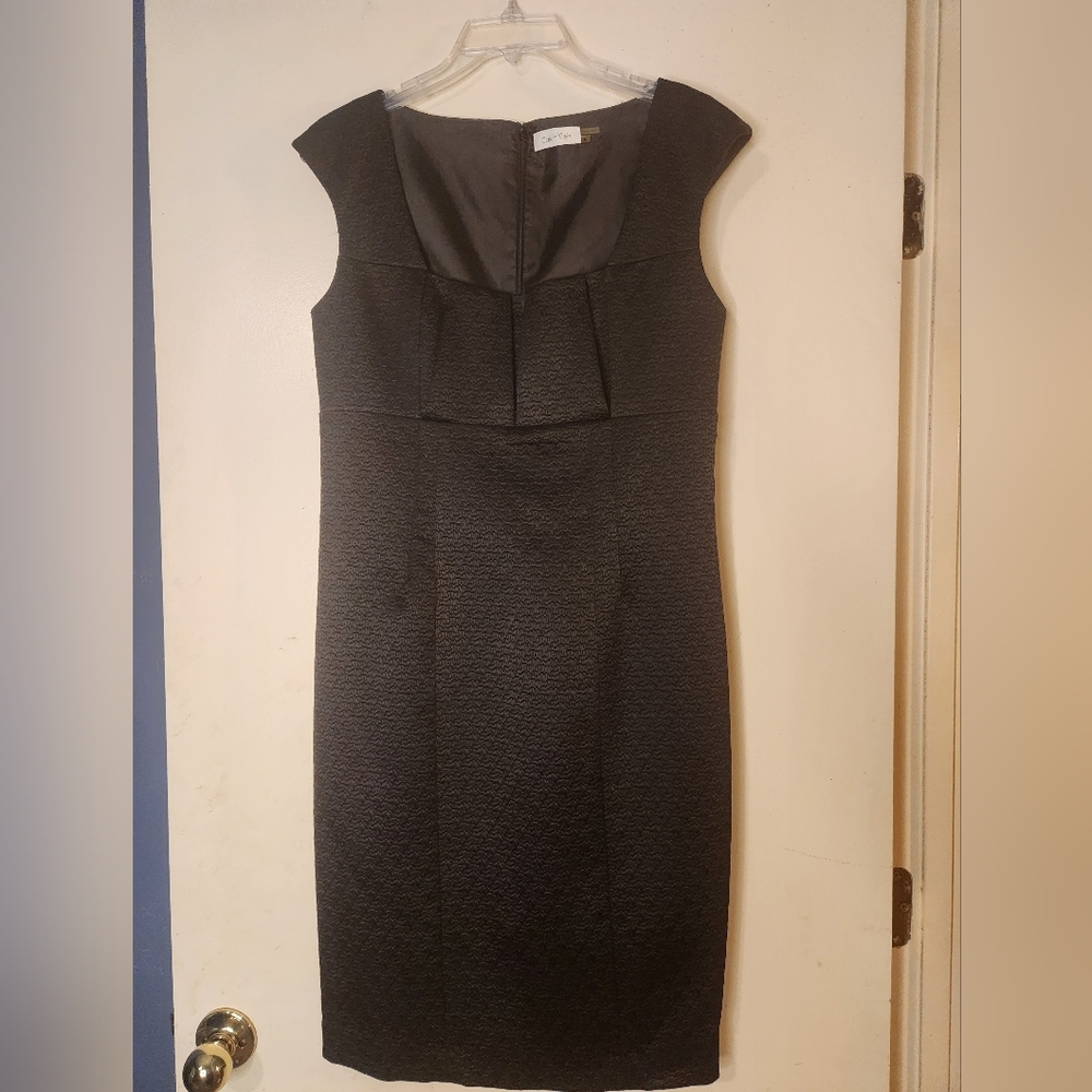 Calvin Klein Black Sheath Midi Dress Sleeveless